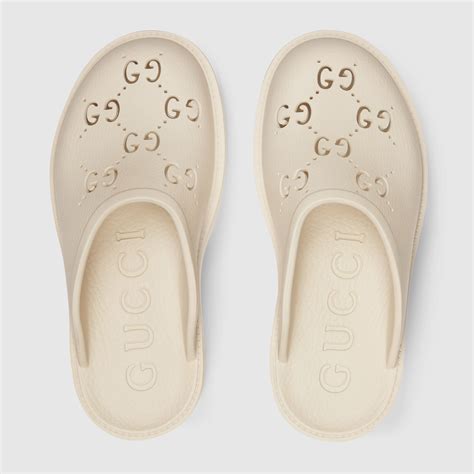 gucci women white rubber shoes|Gucci perforated rubber sandals.